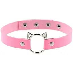 Нашийник з образом кішечки рожевий K0375-3