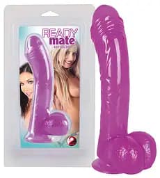 Фалоімітатор з мошонкою фіолетовий Ready Mate Softdildo - мініатюра 1