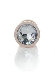 Анальна пробка - Jewellery Pearl Gold Plug Clear M - мініатюра 4