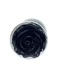 Металева анальна пробка Boss Jewellery Silver Plug Rose 9 см (чорний) - мініатюра 2