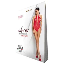 Бодістокінг із декольте Passion BS088 red імітація корсетного шнурівки One size - мініатюра 6