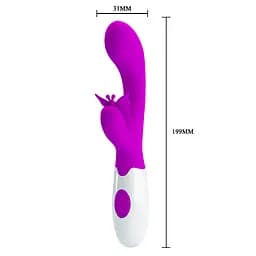 Вібратор Pretty Love Butterfly Kiss Vibrator Purple - мініатюра 4