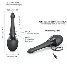 Автоматичний анальний душ з вібрацією Dorcel Douche Mate Pro 200 мл (чорний) - мініатюра 7