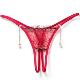 Стрінги з відкритим доступом спокусливий вибір XS/S червоний