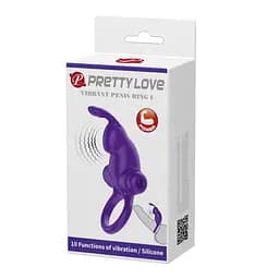 Віброкільце Pretty Love Vibro Penis Ring Rabbit 11.3 см фіолетовий - мініатюра 8