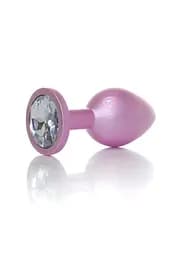 Анальна пробка - Jewellery Pearl Pink Plug Clear M - мініатюра 1