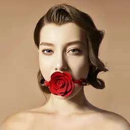 Розкішний кляп у вигляді троянди Zalo - Rose Ball Gag, подвійне використання - мініатюра 6