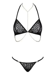 Комплект з ланцюжками Obsessive Pantheria 2-pcs Set black S/M - мініатюра 3