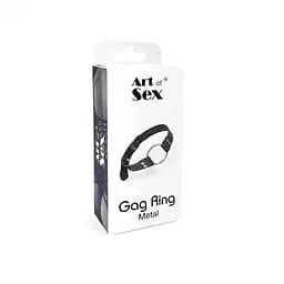 Кляп Металеве кільце з натуральної шкіри Art of Sex - Gag Ring Metal, колір Чорний - мініатюра 4