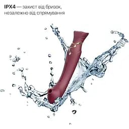 Смарт-вібратор 3 в 1 Zalo Queen Wine Red пульсуюча перлина та вакуум кристал Swarovski - мініатюра 6