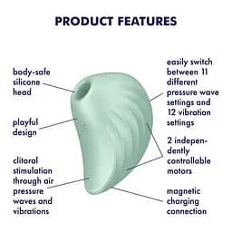 Вакуумний кліторальний вібратор Satisfyer Pearl Diver Mint салатовий - мініатюра 4