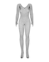Сітчастий бодістокінг з довгим рукавом Obsessive Bodystocking N109 black чорний комбінезон S/M/L - мініатюра 3