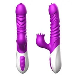 Вібратор Silicone Vibrator, USB, 10 Function &Thrusting Function, Heating - мініатюра 3
