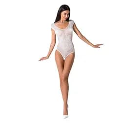 Бодістокінг Passion BS064 white боді закрите плече S/M/L - мініатюра 2