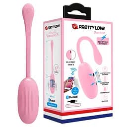 Віброяйце Pretty Love Doreen Electric Shock Egg Light Pink (App) - мініатюра 1