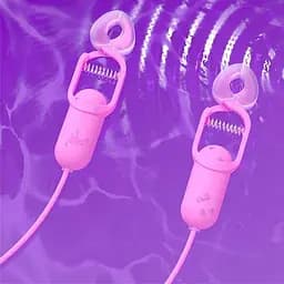 Затискачі для сосків з вібрацією GALAKUin 10 режимів USB Рожеві - мініатюра 2
