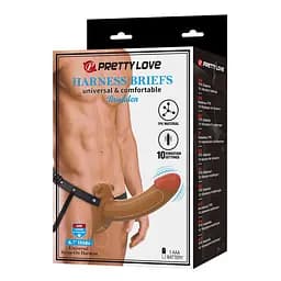 Реалістичний порожнистий страпон PRETTY LOVE - Harnes Briefs BRADDEN 6.7 10 functions PRETTY LOVE BW-022105Z 103609 - мініатюра 5