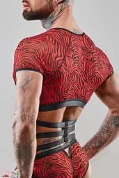 Топ із короткими рукавами Regnes Fetish Planet XXL (чорний з червоним) - мініатюра 9