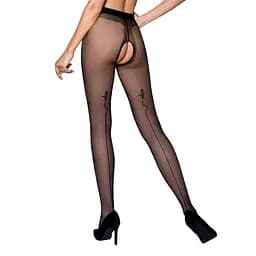 Колготки з відкритим доступом контрастна лінія Tiopen 010 black (20 den) - Passion 1/2 - мініатюра 2