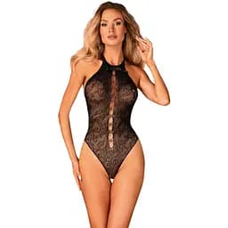 Бодістокінг з великими осередками та відкритою спиною Obsessive B119 teddy халтер S/M/L