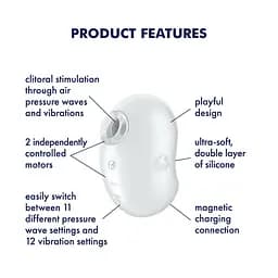 Вакуумний кліторальний стимулятор з вібрацією Satisfyer Cutie Ghost White Satisfyer SX0573 99366 - мініатюра 4
