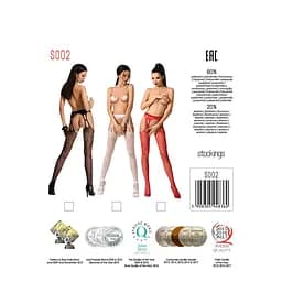 Колготки із відкритим доступом рослинний декор Passion S002 red S/M/L - мініатюра 5