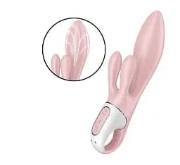 Вакуумний кліторальний стимулятор Satisfyer Air Pump Bunny 3 Rose - мініатюра 1