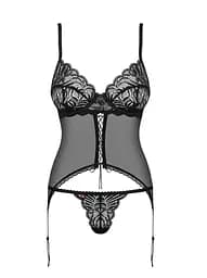 Корсет і стрінги Obsessive Contica L/XL чорний - мініатюра 5
