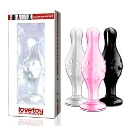 Скляний фалоімітатор LoveToy 4.5" Glass Romance 11.5 см чорний - мініатюра 2