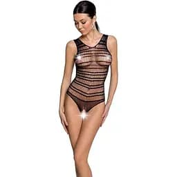 Бодистокинг с доступом Passion BS086 black вертикальная сетка вырез на спинке One size