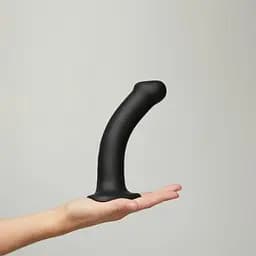 Фалоімітатор Strap-On-Me Bendable Double Density M 18 см чорний - мініатюра 8