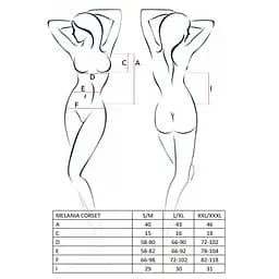 Корсет з пажами Passion MELANIA CORSet black L/XL - мініатюра 7
