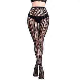 Колготки з ялинковим візерунком One size Чорний K000678