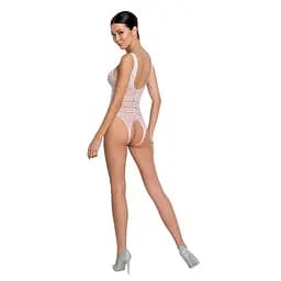 Бодістокінг з доступом Passion BS086 white вертикальна сітка виріз на спинці One size - мініатюра 4
