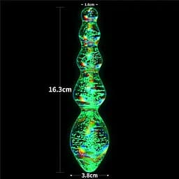 Скляний фалоімітатор DILDO GLOW-IN-THE-DARK TWILIGHT GLEAM GLASS LOVETOYS 66-LV610002 100434 - мініатюра 2