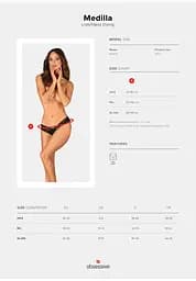 Стрінги з відкритим доступом Obsessive Medilla XL/2XL чорний - мініатюра 7
