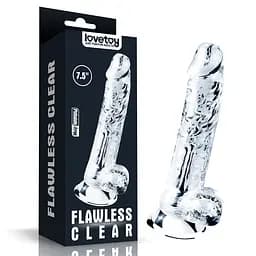Фалоімітатор - Flawless Clear Dildo 7.5" Clear - мініатюра 10
