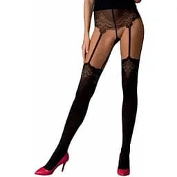 Колготки з ефектом панчох на підв'язках Passion TI112 nero-gold 3/4 (60/20 den)