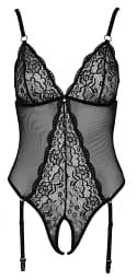 Еротичний боді Cottelli Collection Crotchless XL чорний - мініатюра 7