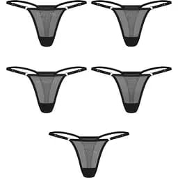 Набір стрінгів Obsessive Violami S/M 5 шт (чорний)