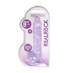Фалоімітатор Realrock Crystal Clear Dildo Realistic 8 21 см фіолетовий - мініатюра 2