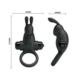 Ерекційне кільце Pretty Love Vibrant Penis Ring I 11.3 см чорний - мініатюра 5