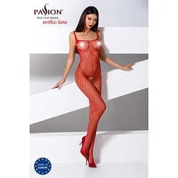 Бодістокінг Passion BS071 комбінезон на бретелях S/M/L red - мініатюра 2