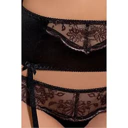 Комплект білизни Passion BRIDA Set OpenBra black L/XL - мініатюра 3