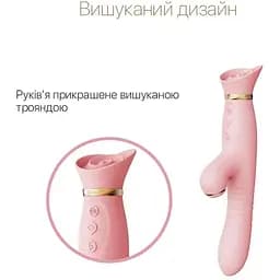 Пульсатор-вібратор із вакуумною стимуляцією клітора Zalo Rose Thruster Strawberry Pink - мініатюра 3