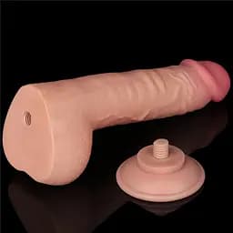 Фалоімітатор Sliding-Skin Dual Layer Dong 9.5'' 24 см тілесний - мініатюра 13