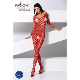 Бодістокінг з великою сіткою Passion BS077 red One size - мініатюра 2