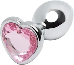 Металлическая анальная пробка I’MCUM Crystal Heart Размер M с розовым кристаллом (IM-KGS005_M)