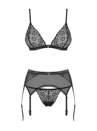 Комплект білизни Obsessive Shibu S/M чорний - мініатюра 5