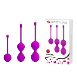 Набір вагінальних кульок Pretty Love Kegel Balls, 3 шт., фіолетовий - мініатюра 7